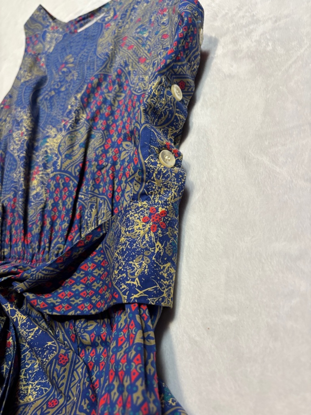 reyn spooner Navy Paisley Hawaiian Tie-Waist Maxi Dress - Picture 6 of 10